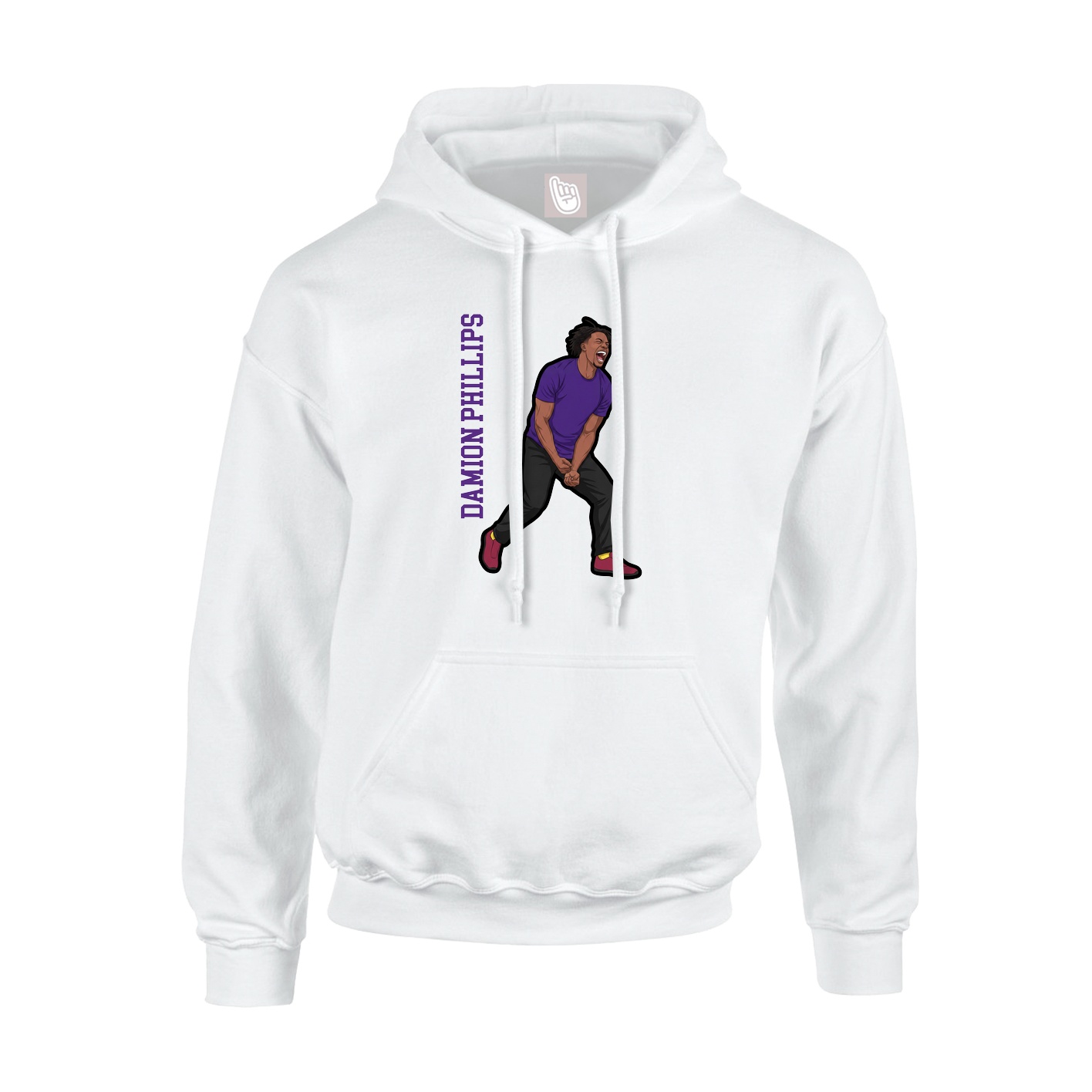 Youth Hoodie — Name Vertical in White