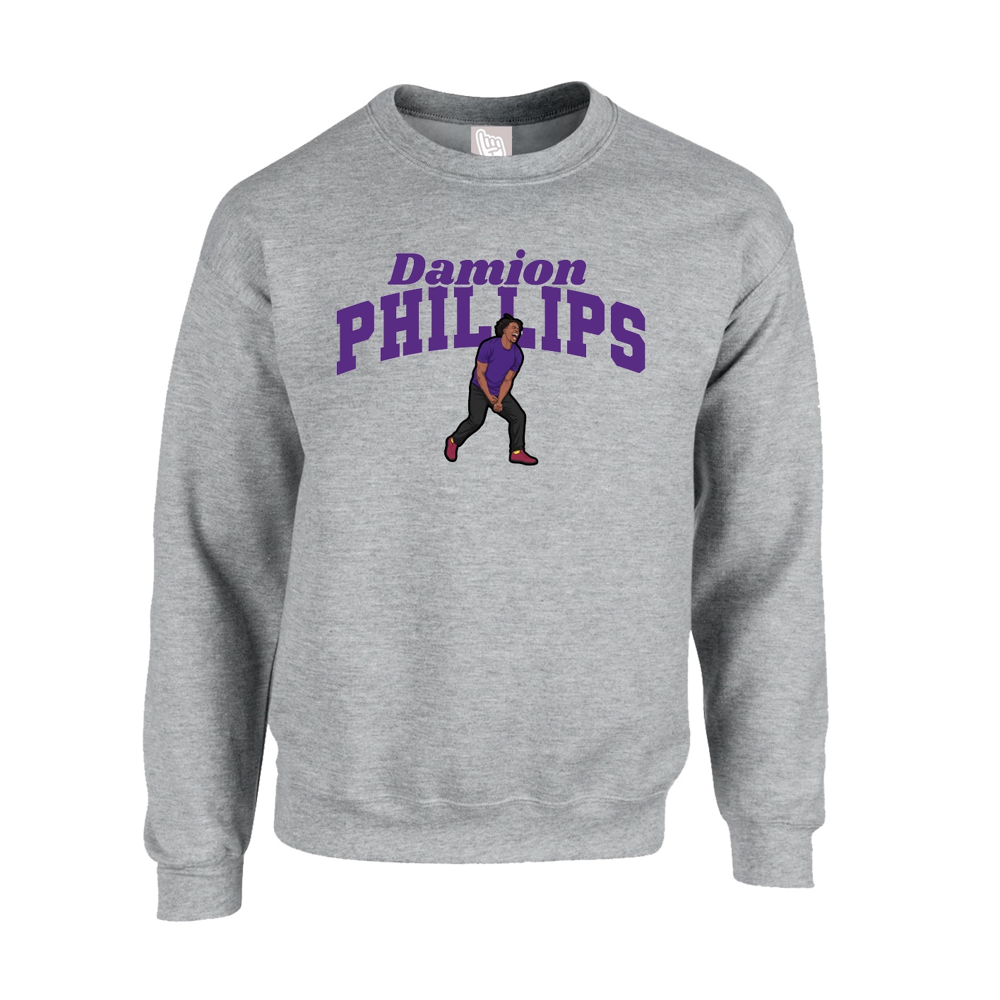 Fleece Crew — Signature Arch in Grey