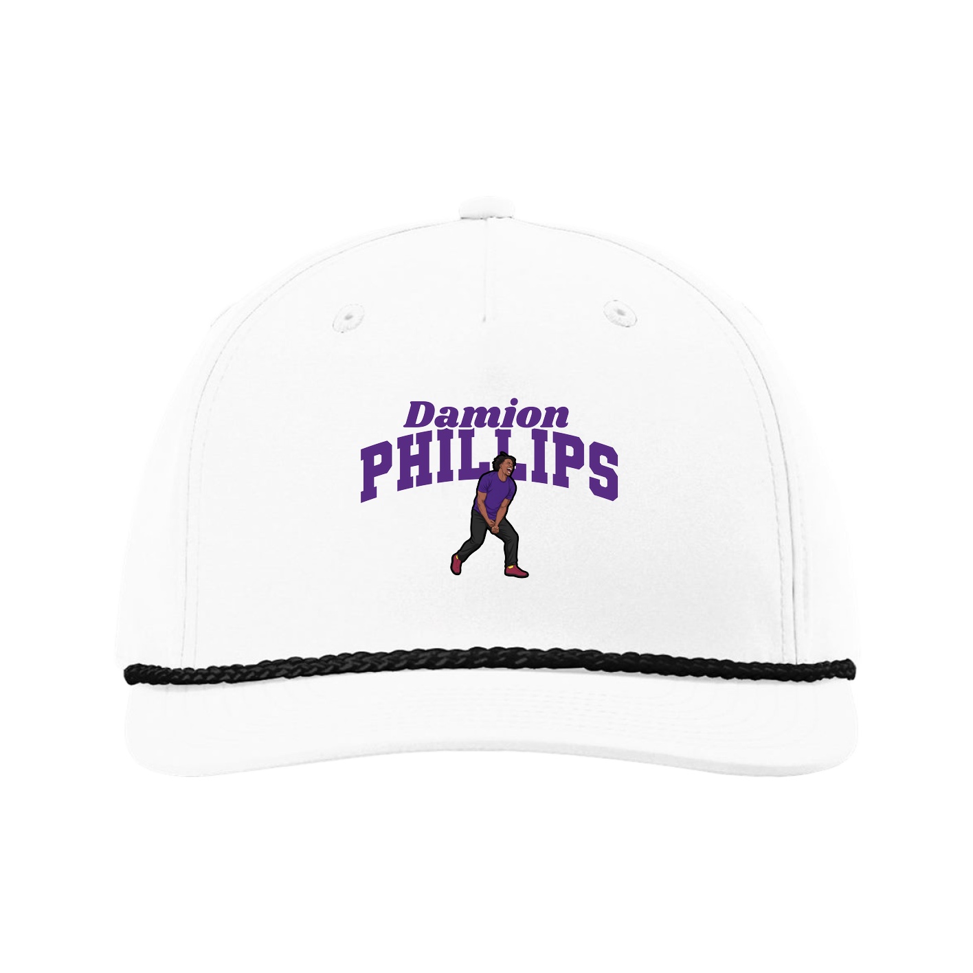 Five-Panel Classic Rope Cap — Signature Arch in White