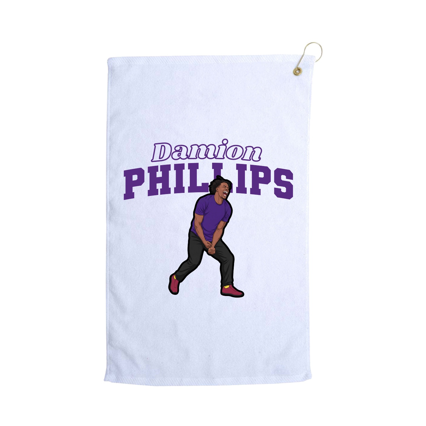 Golf Towel — Name Arch in White