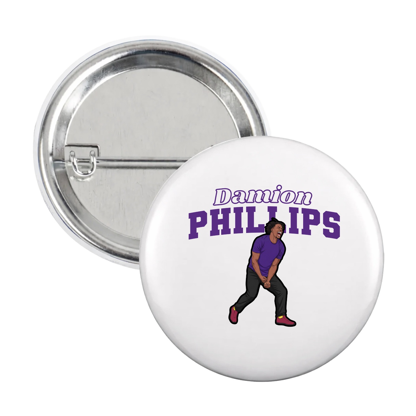 Game Day Button — Name Arch in White