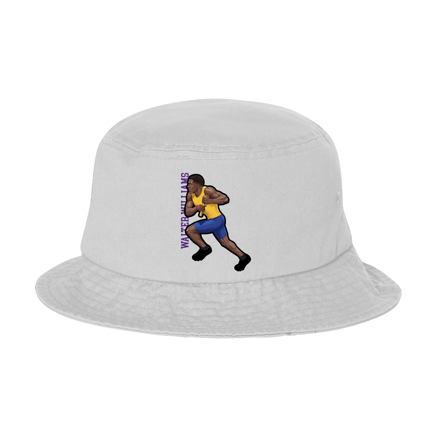 Bucket Cap — Name Vertical in White