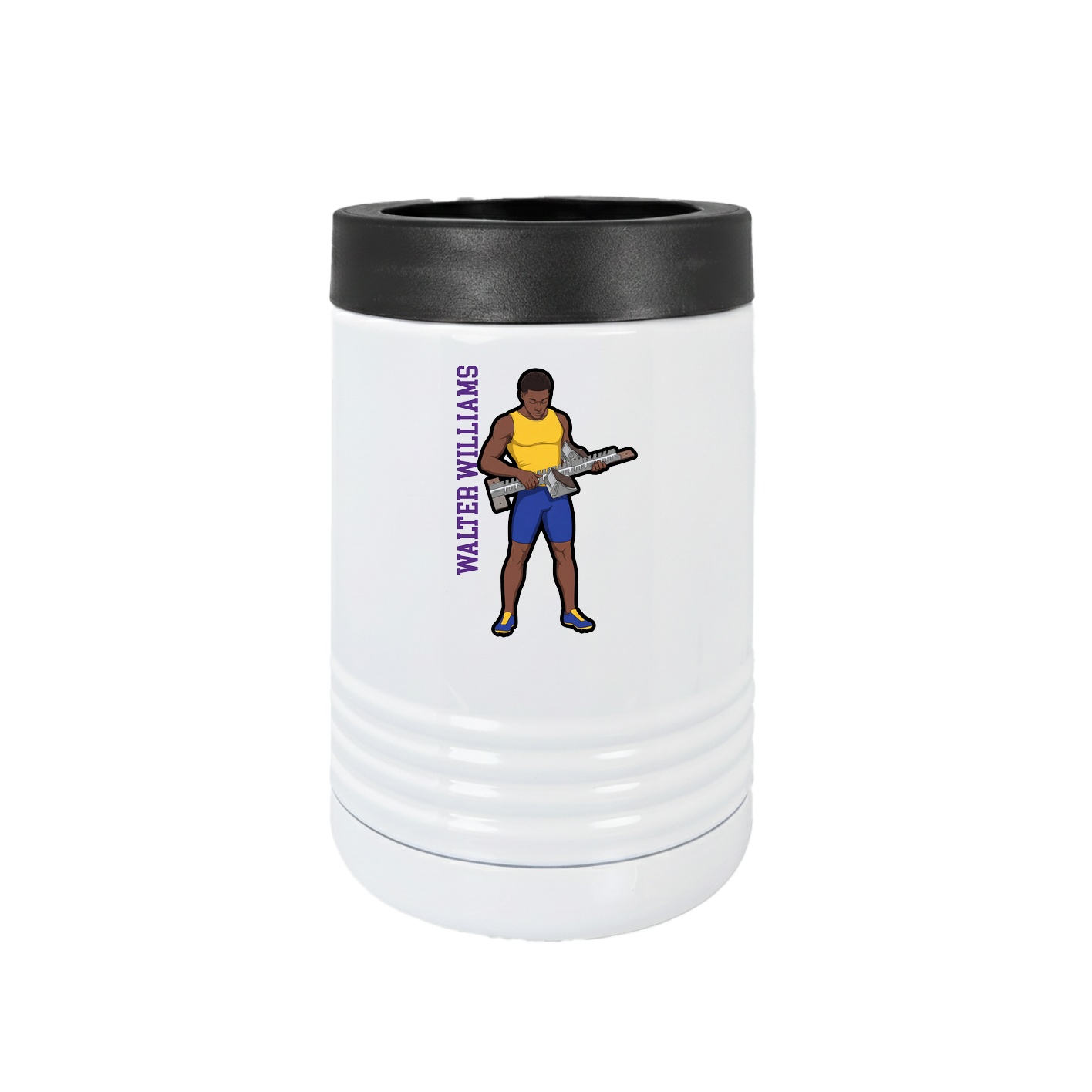 Beverage Holder — Name Vertical in White