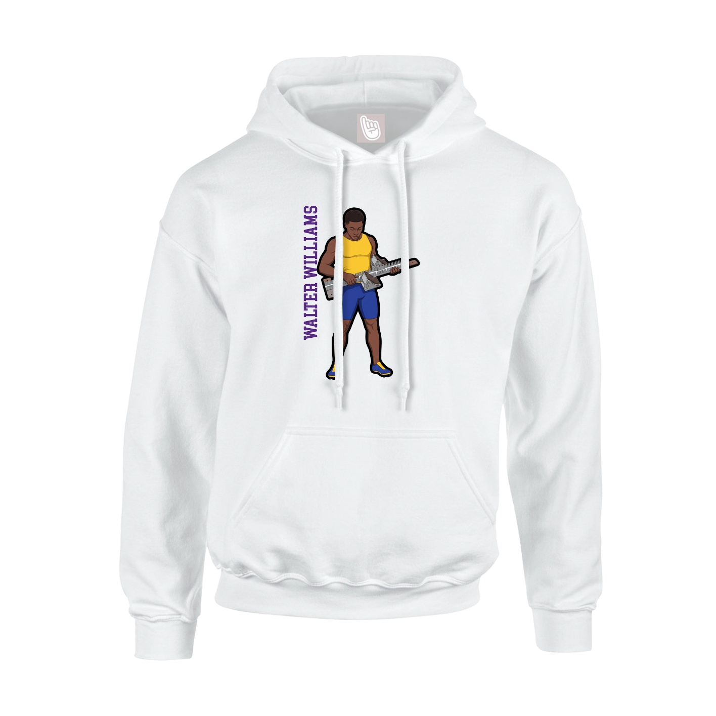 Youth Hoodie — Name Vertical in White