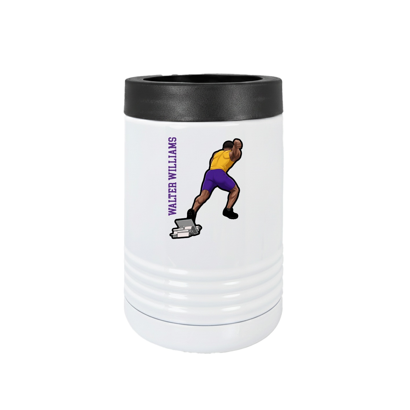 Beverage Holder — Name Vertical in White