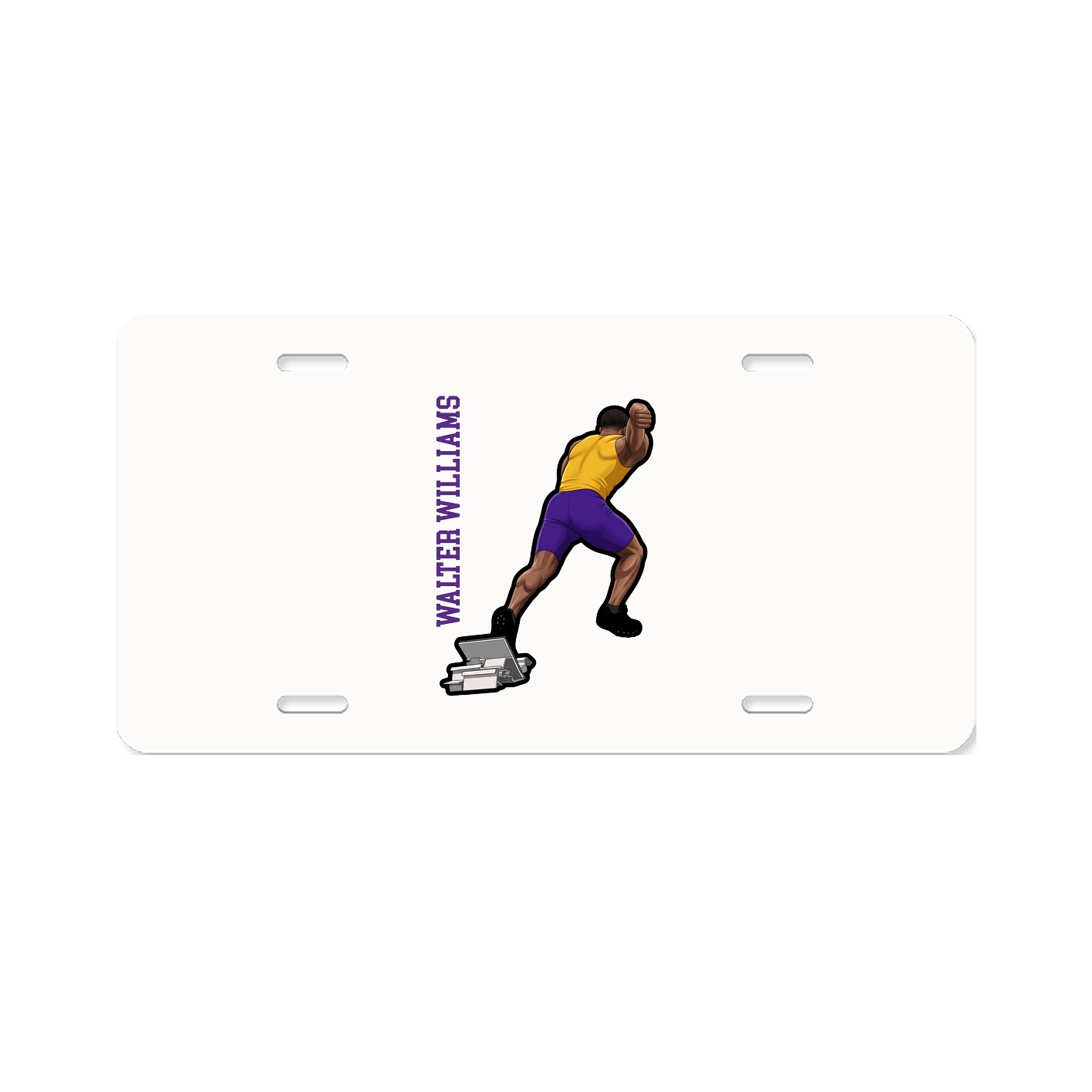 License Plate — Name Vertical in Classic