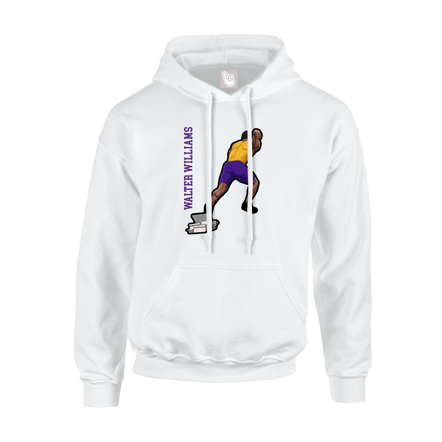 Hoodie — Name Vertical in White