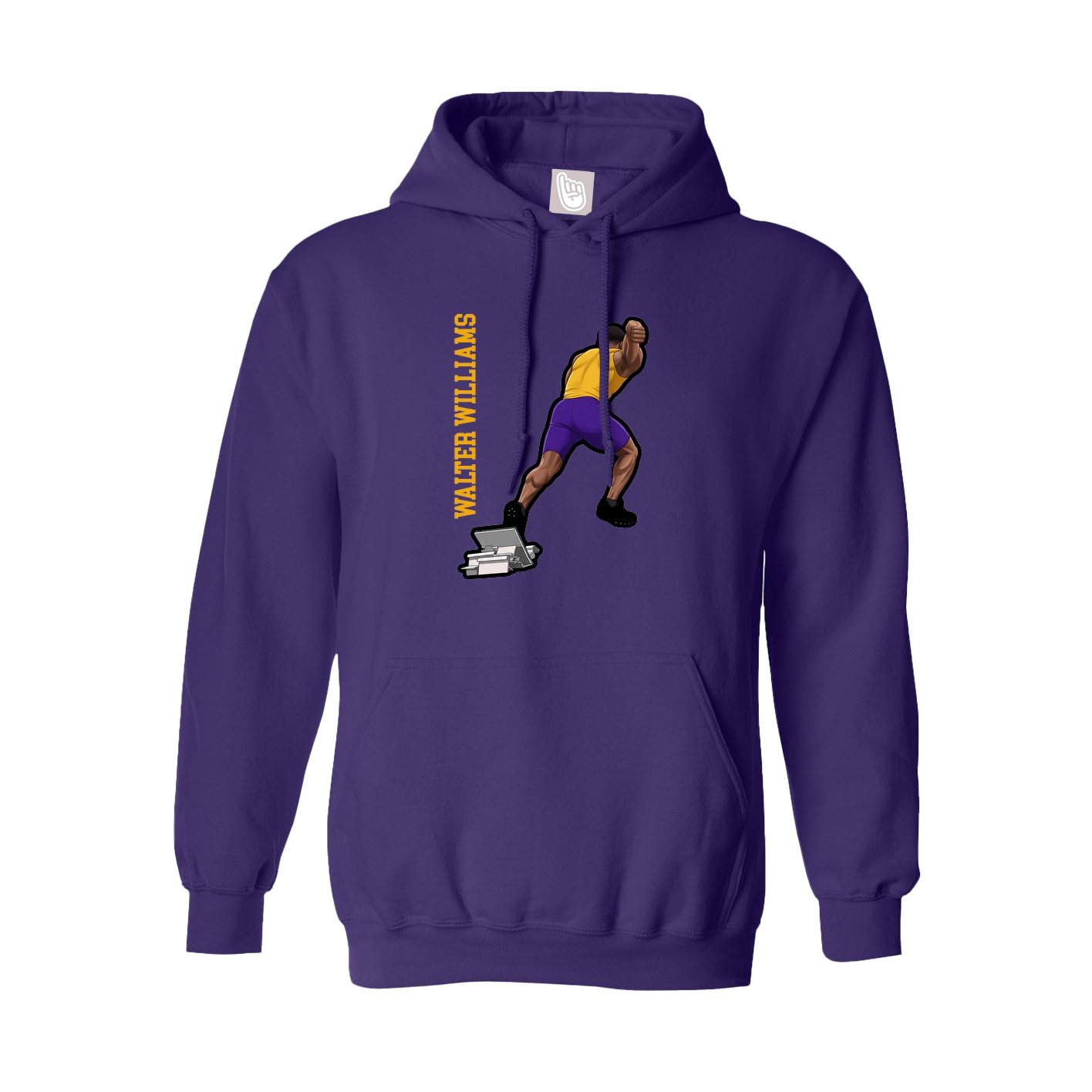 Youth Hoodie — Name Vertical in Purple