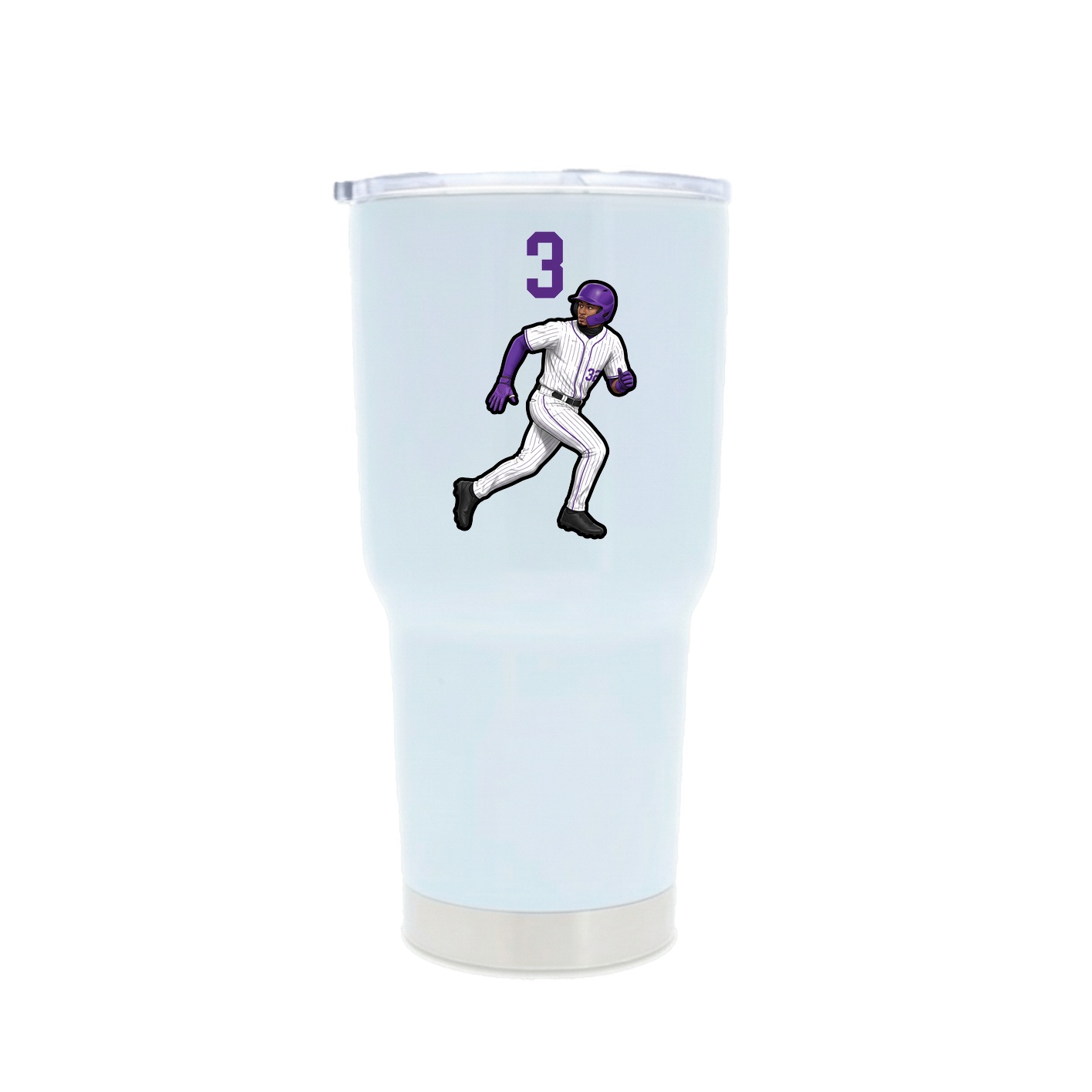 30oz Stainless Steel Tumbler — Number Top in White