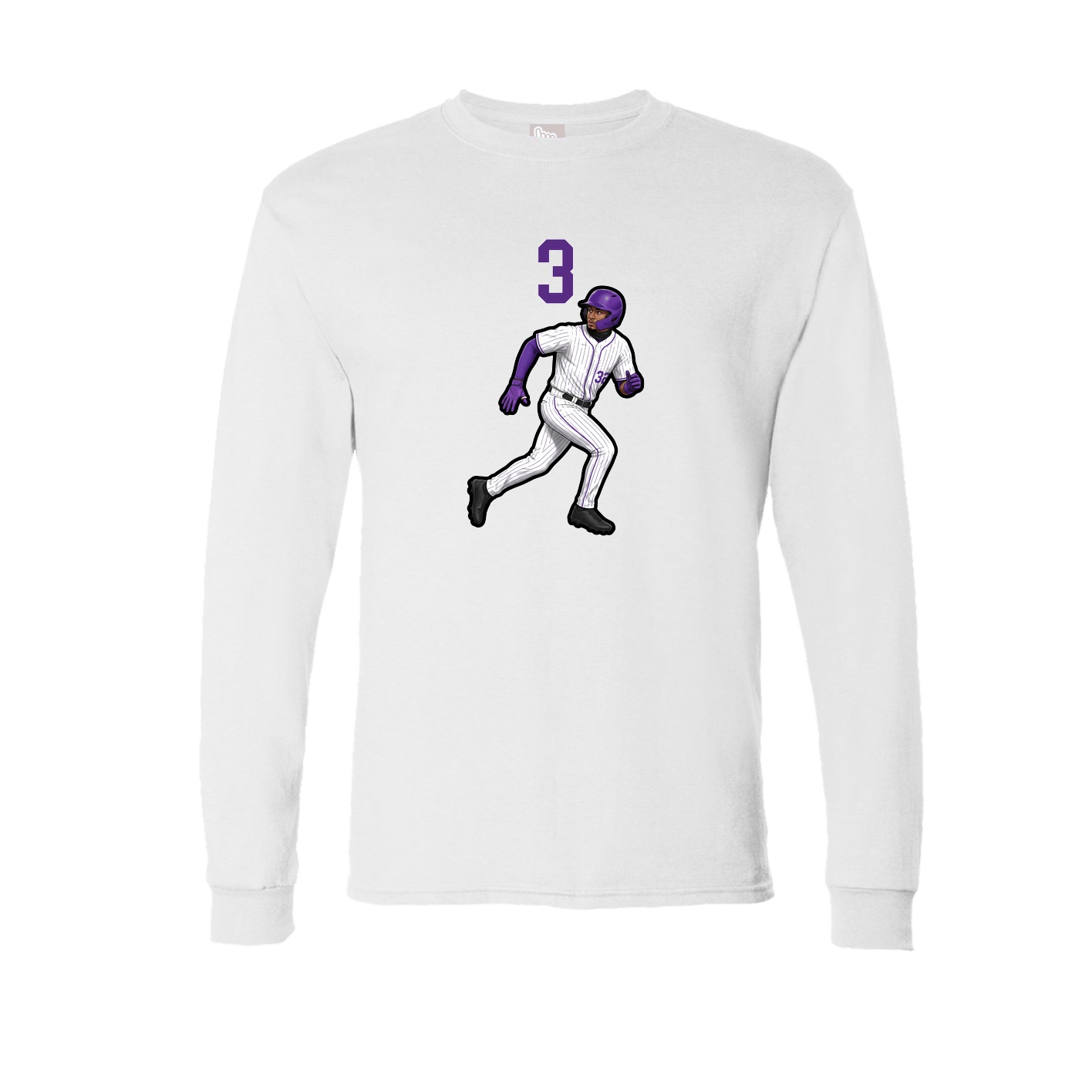 Long Sleeve Tee — Number Top in White