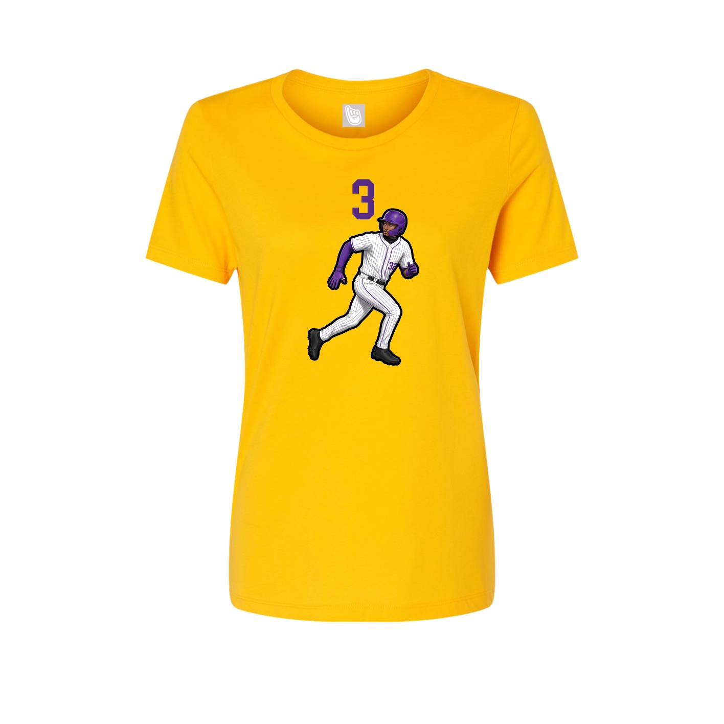 Fitted Women's Tee — Number Top in Gold
