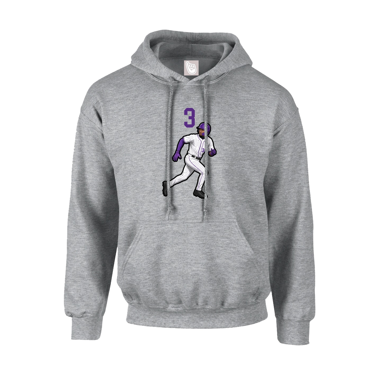 Hoodie — Number Top in Grey
