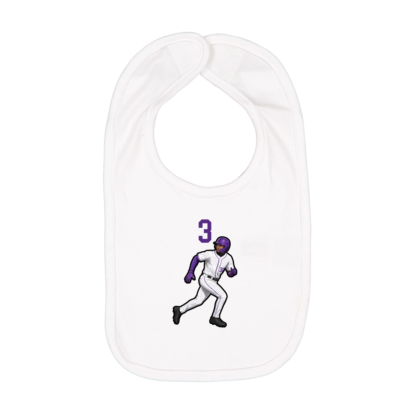 Infant Bib — Number Top in White