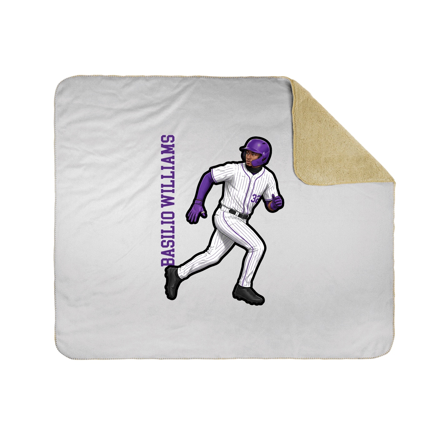 Throw Blanket — Name Vertical in White