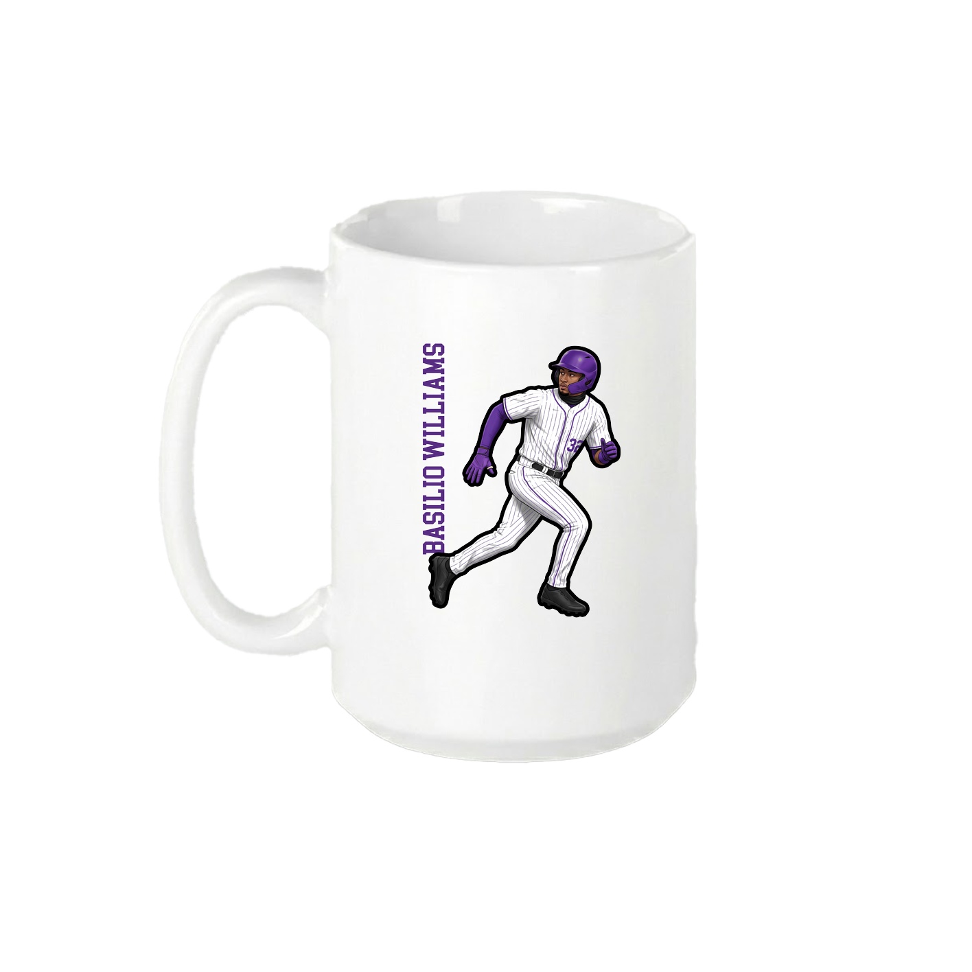 15oz Coffee Mug — Name Vertical in White