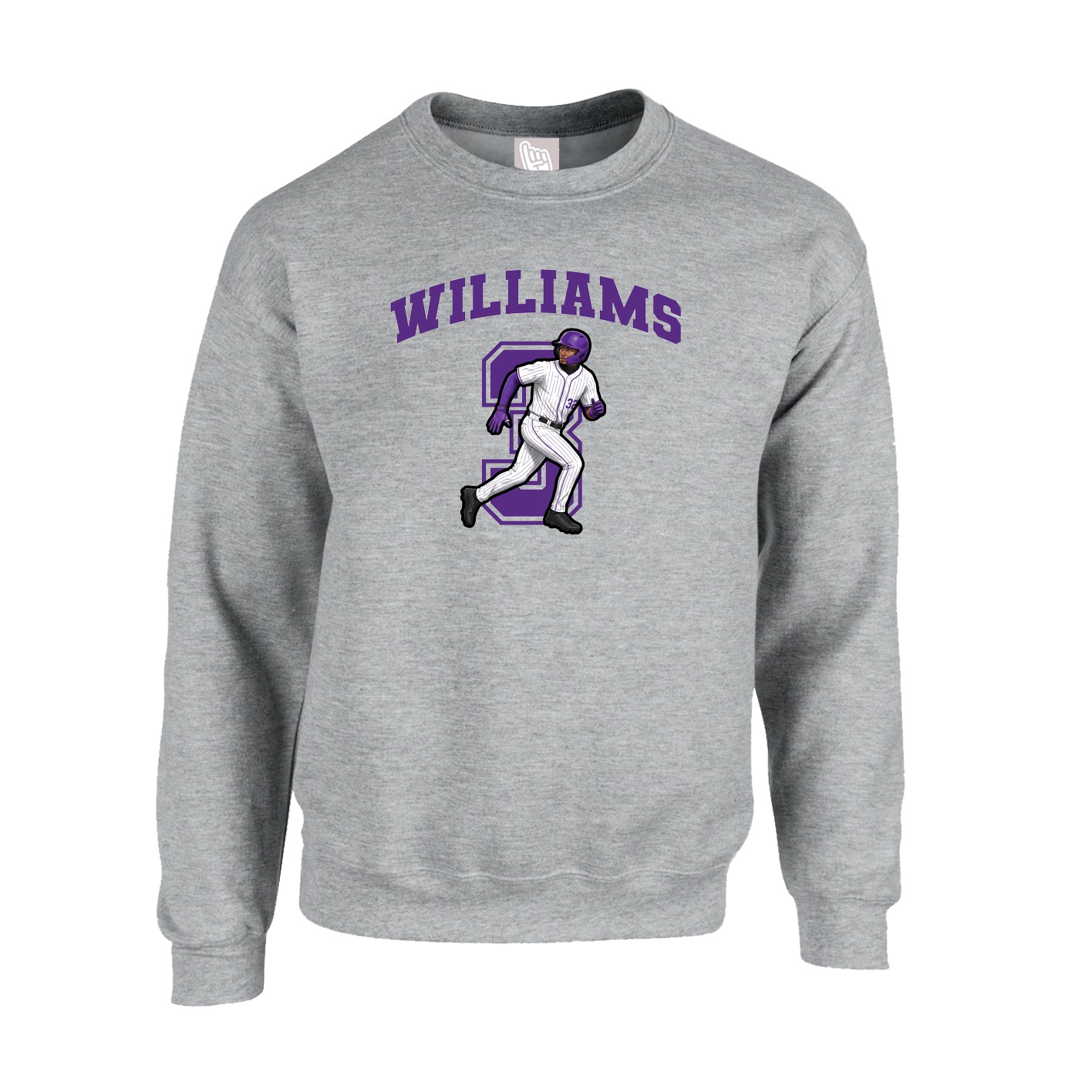 Fleece Crew — Number in Grey