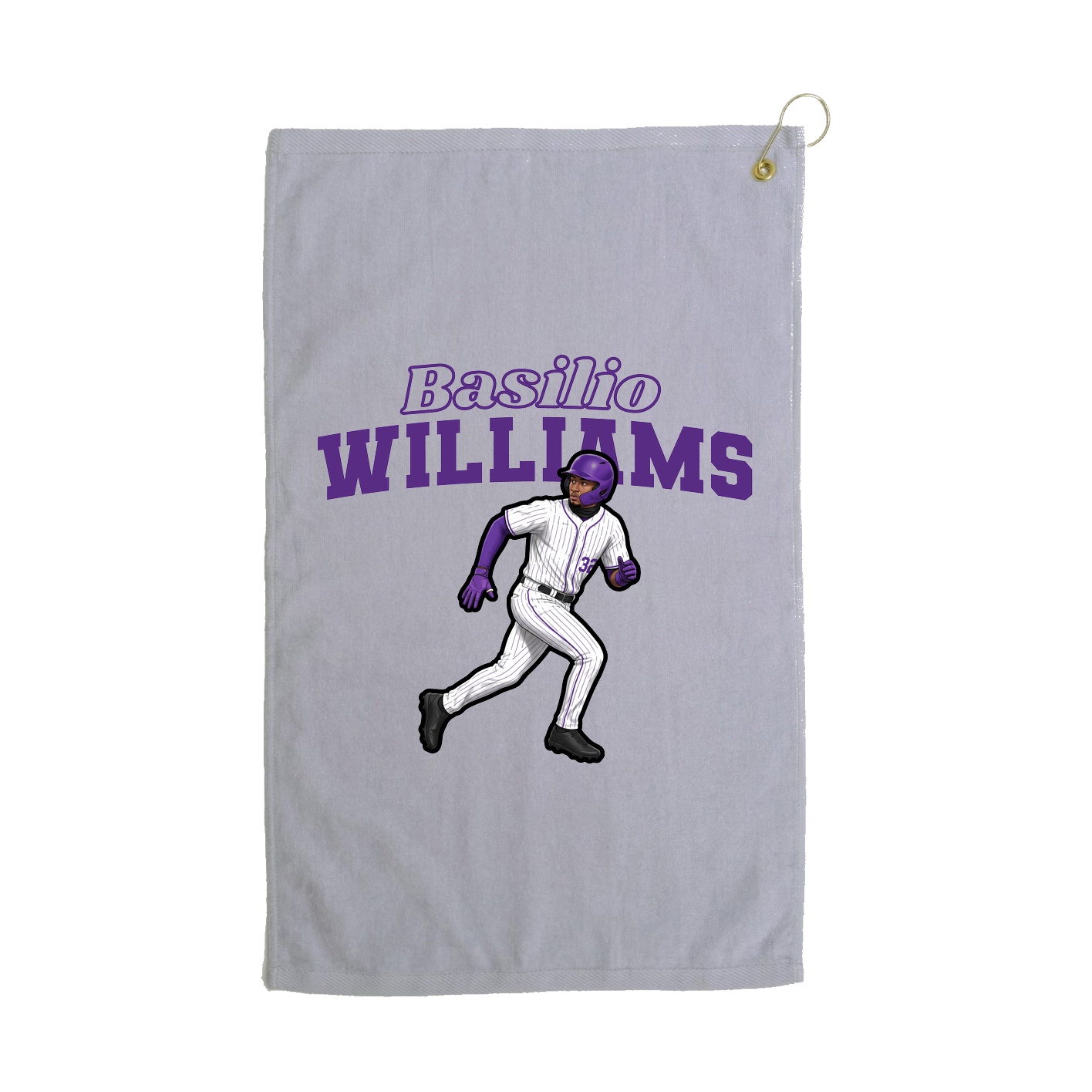 Golf Towel — Name Arch in Grey