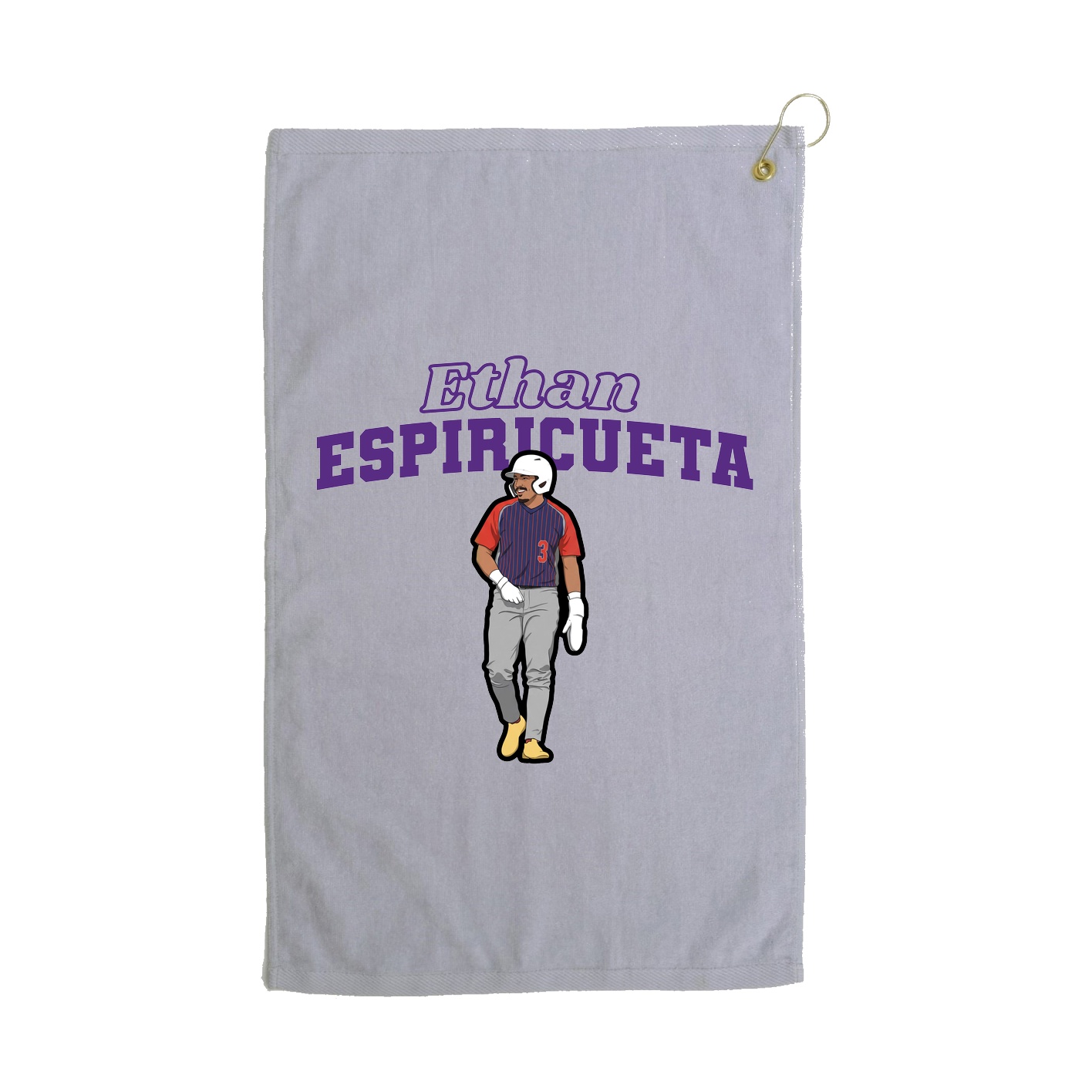 Golf Towel — Name Arch in Grey