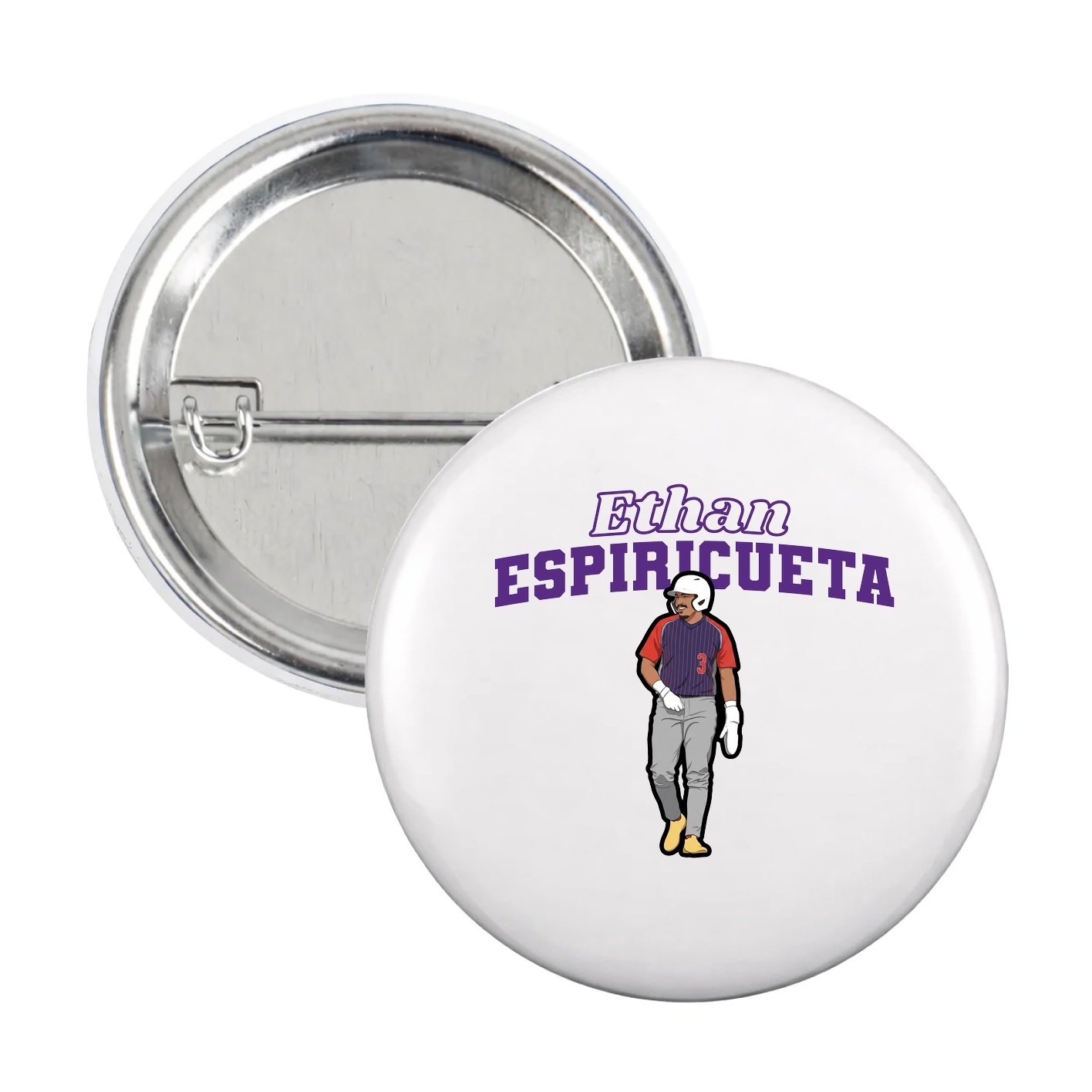 Game Day Button — Name Arch in White
