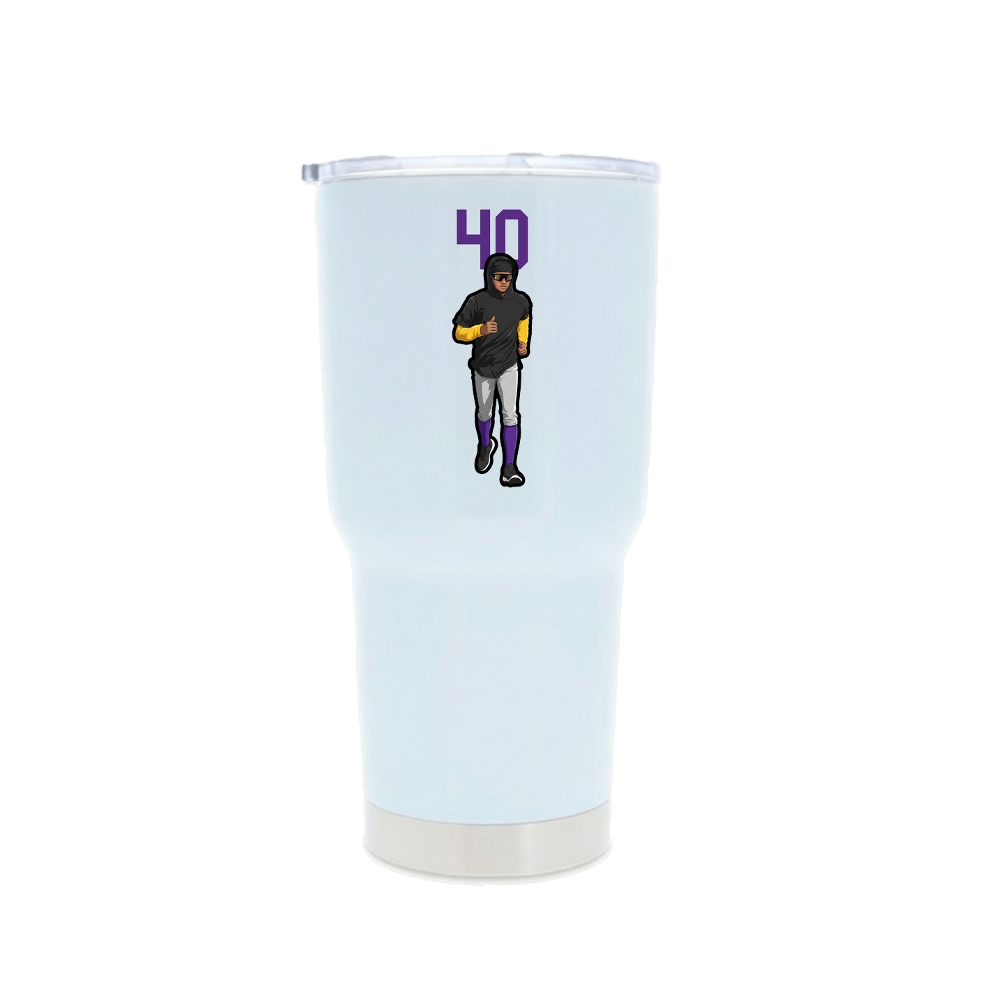 30oz Stainless Steel Tumbler — Number Top in White