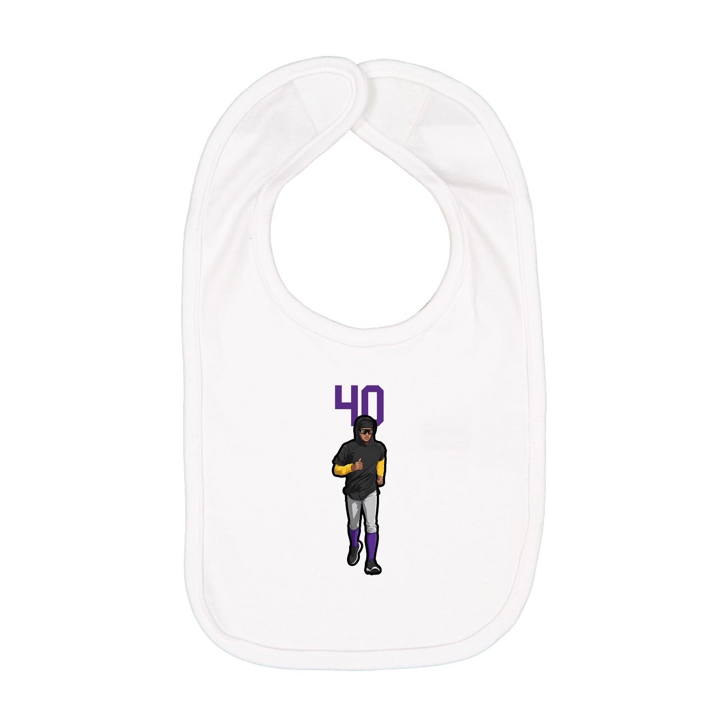 Infant Bib — Number Top in White