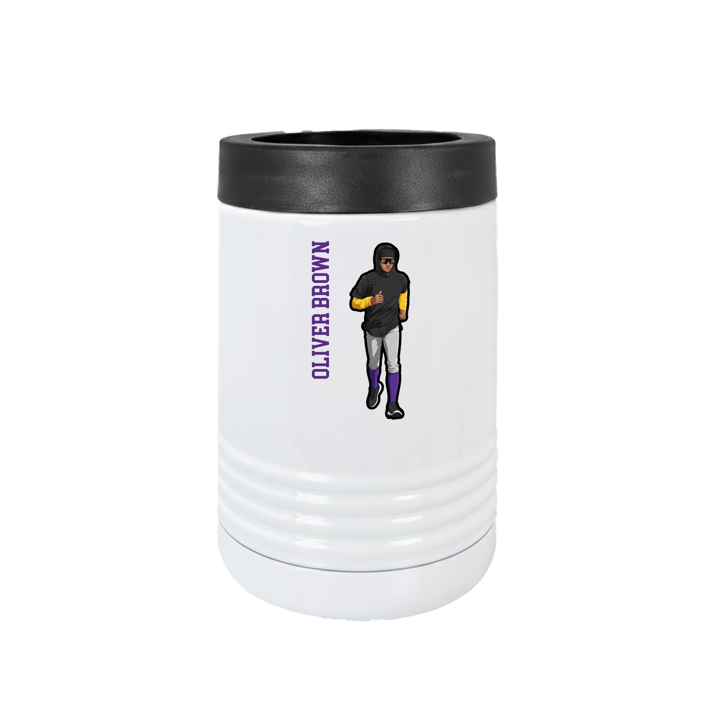 Beverage Holder — Name Vertical in White