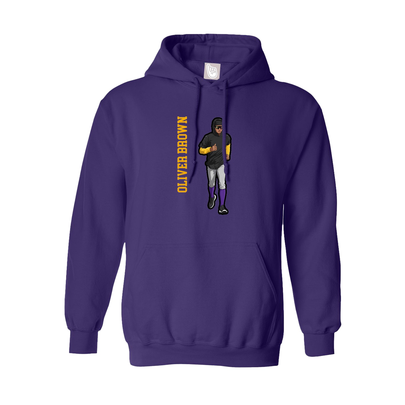 Youth Hoodie — Name Vertical in Purple