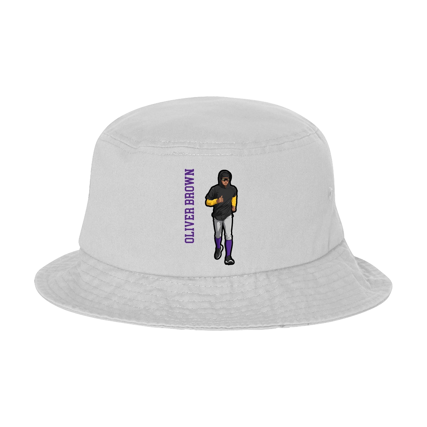 Bucket Cap — Name Vertical in White