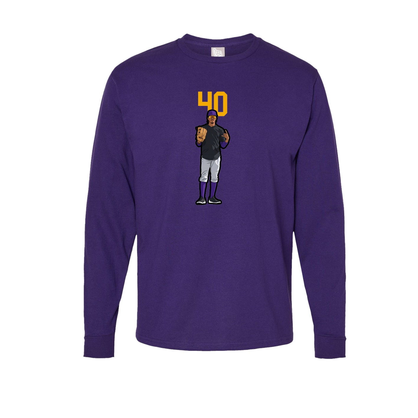 Long Sleeve Tee — Number Top in Purple