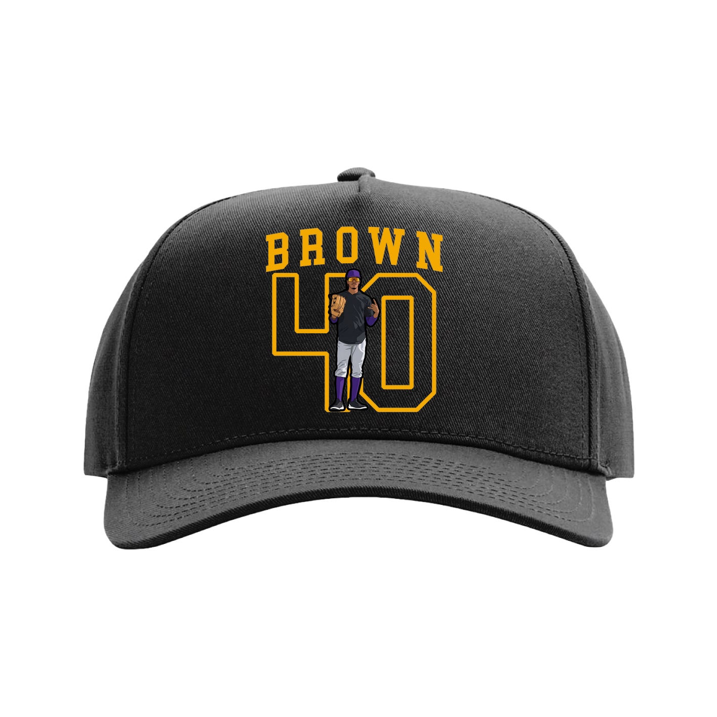 Full Fabric Five-Panel Champ Cap — Shirsey in Black