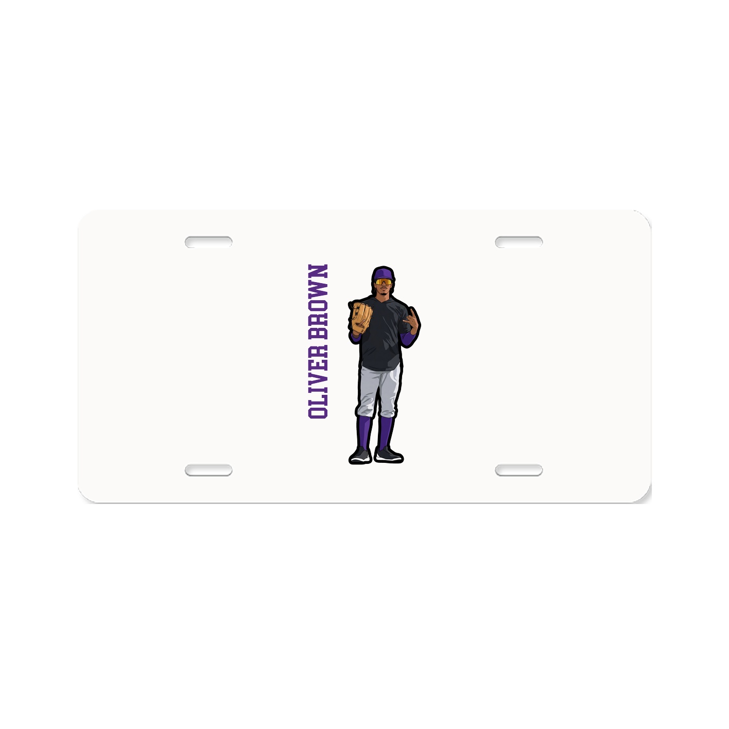 License Plate — Name Vertical in Classic