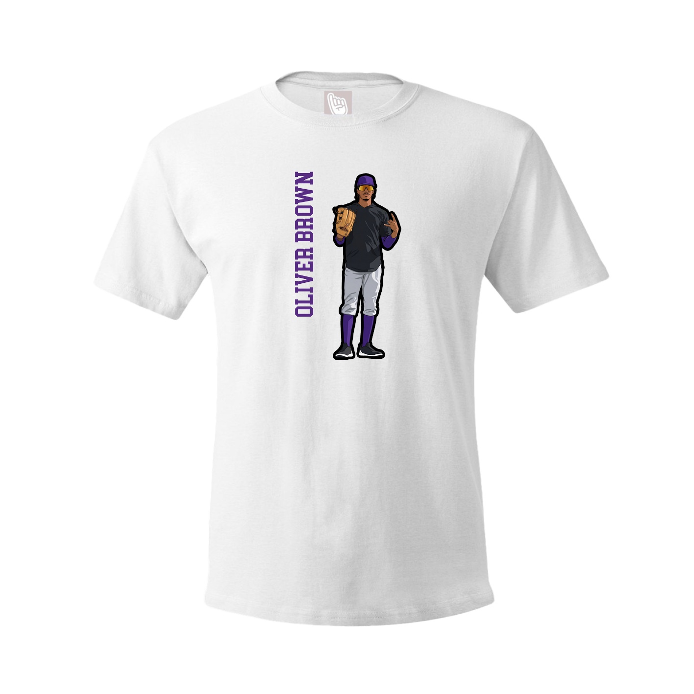 Tee — Name Vertical in White