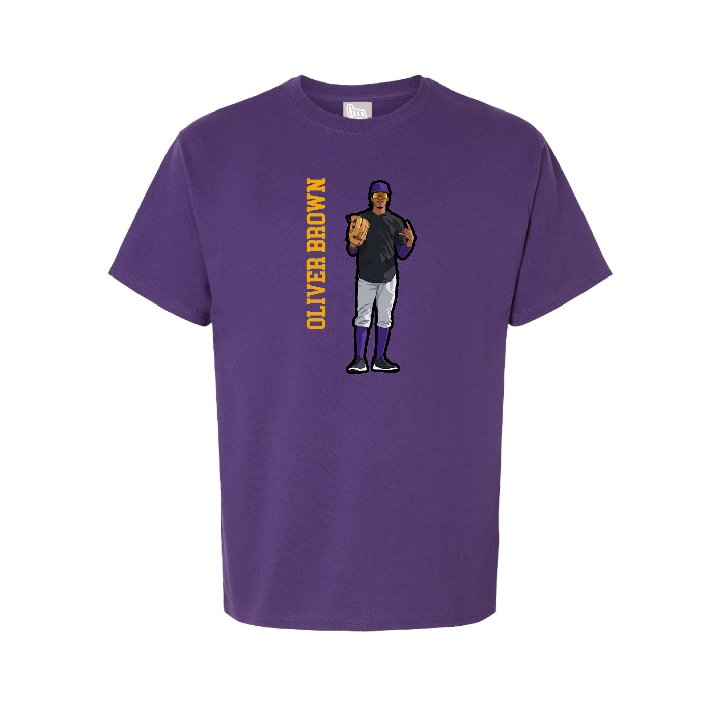 Youth Tee — Name Vertical in Purple
