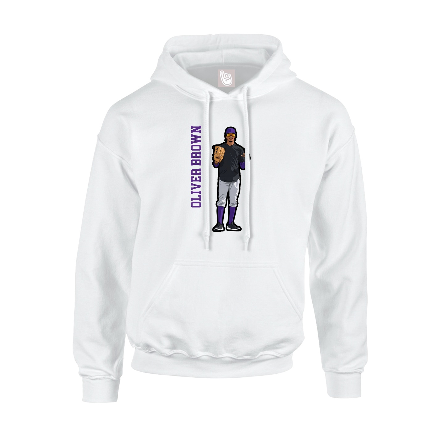 Youth Hoodie — Name Vertical in White
