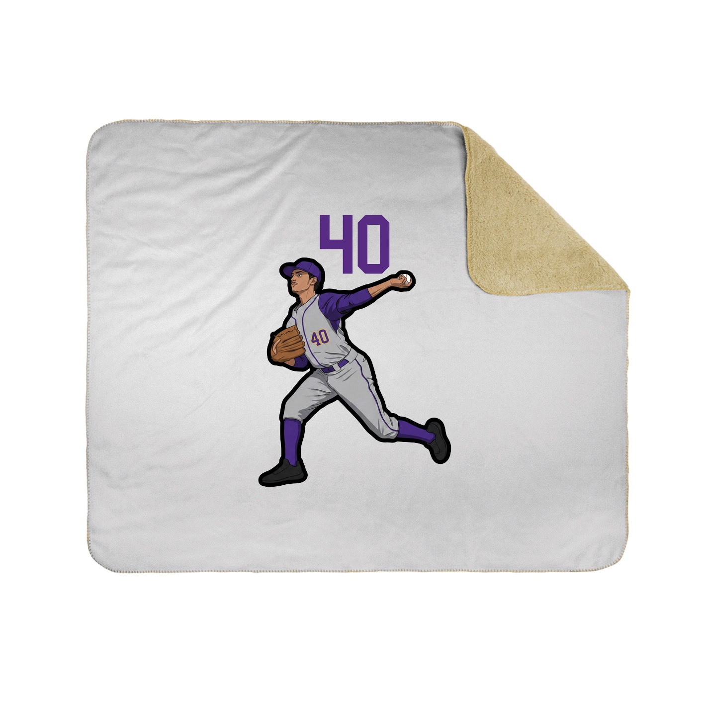 Throw Blanket — Number Top in White