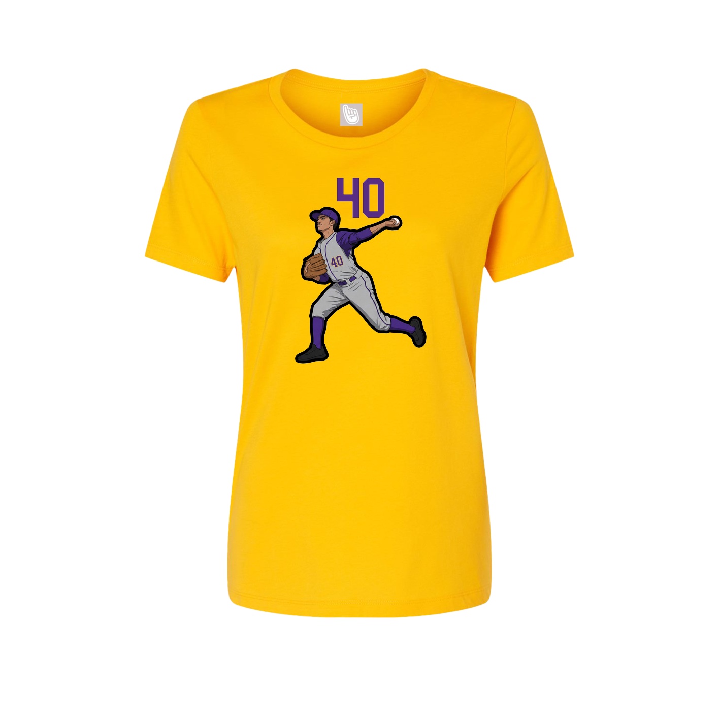 Womens Tee — Number Top in Gold