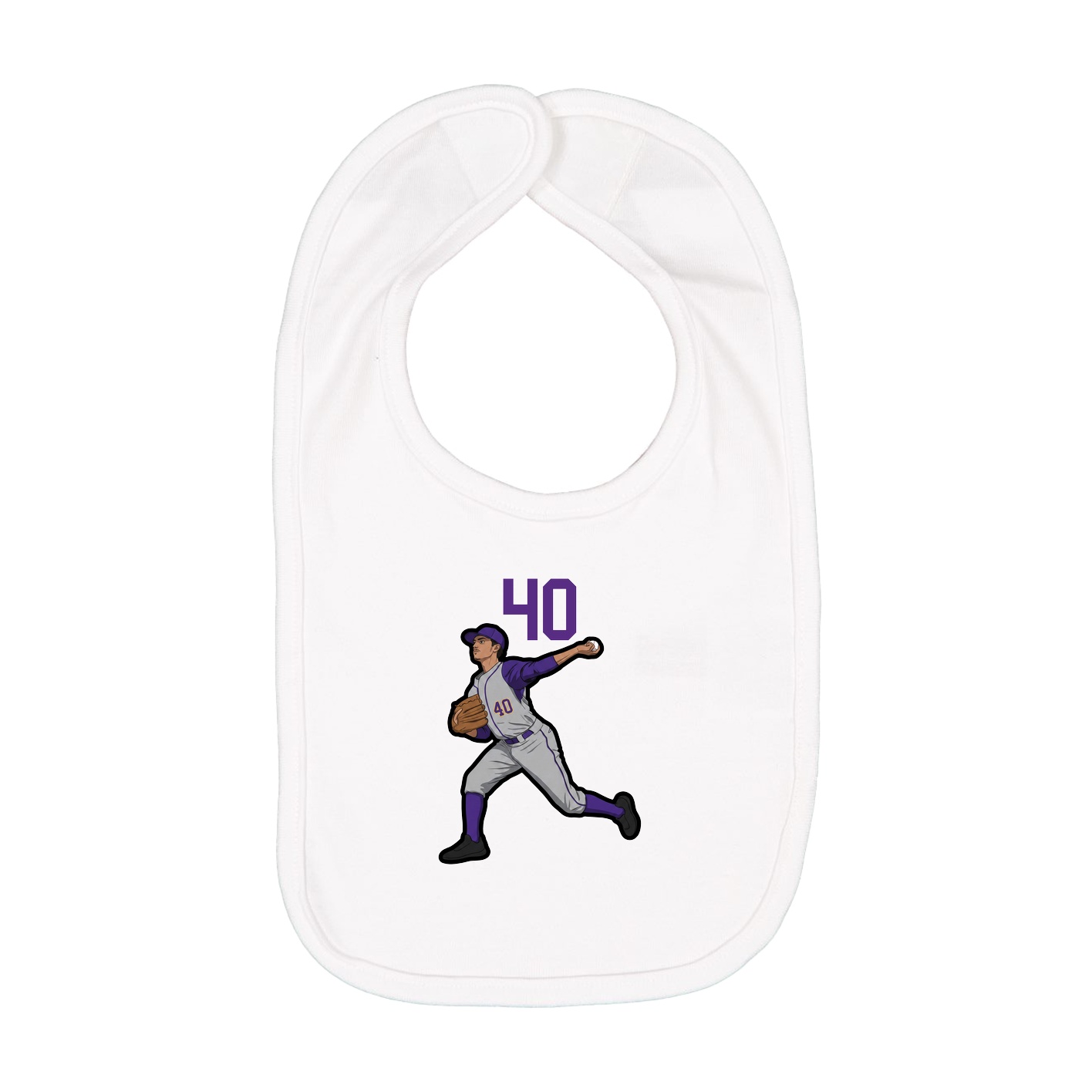 Infant Bib — Number Top in White