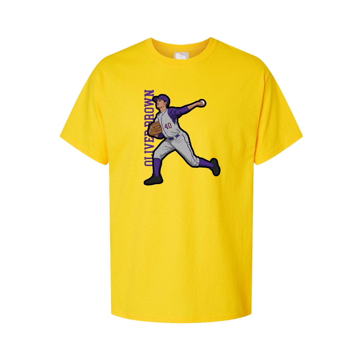 Youth Tee — Name Vertical in Gold