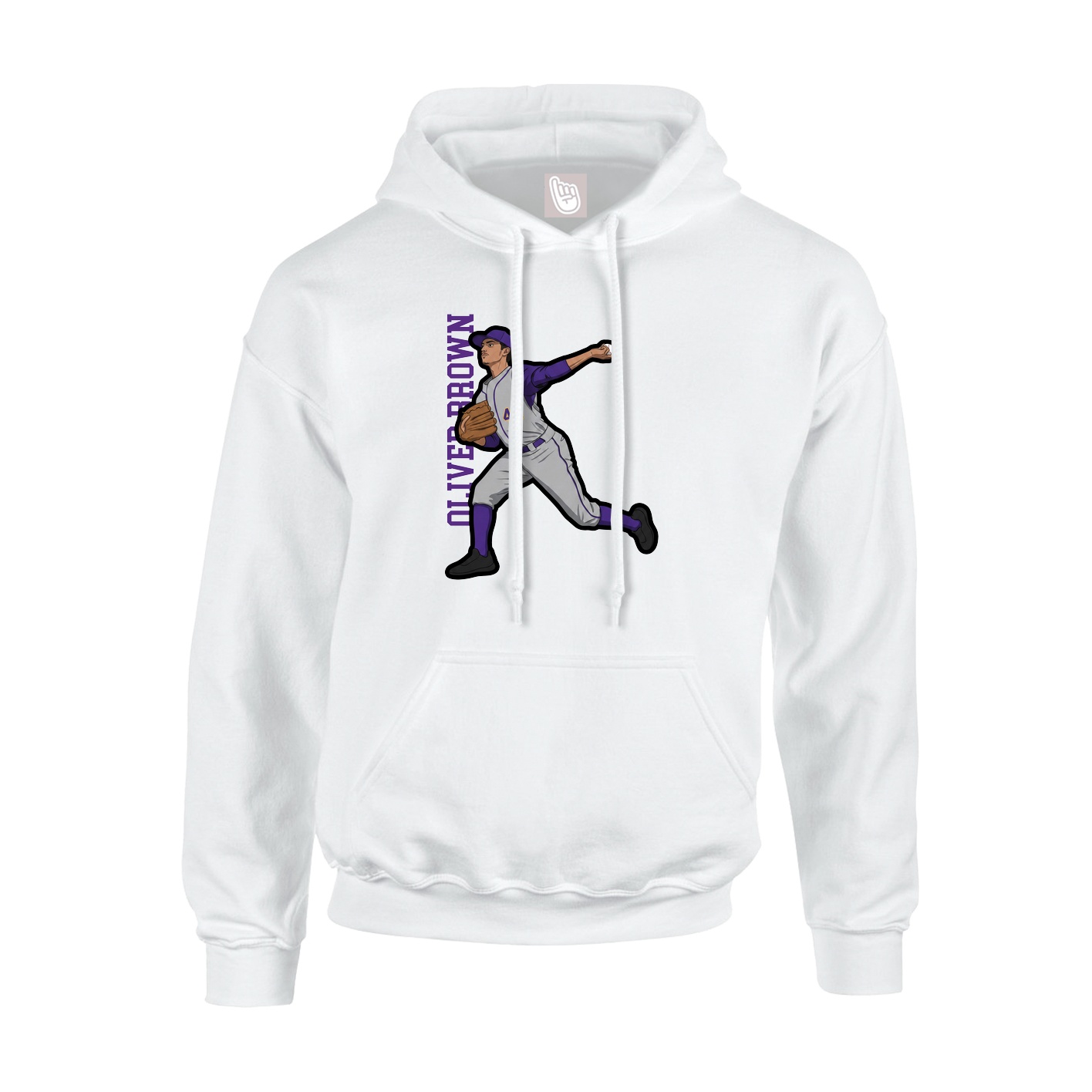 Youth Hoodie — Name Vertical in White