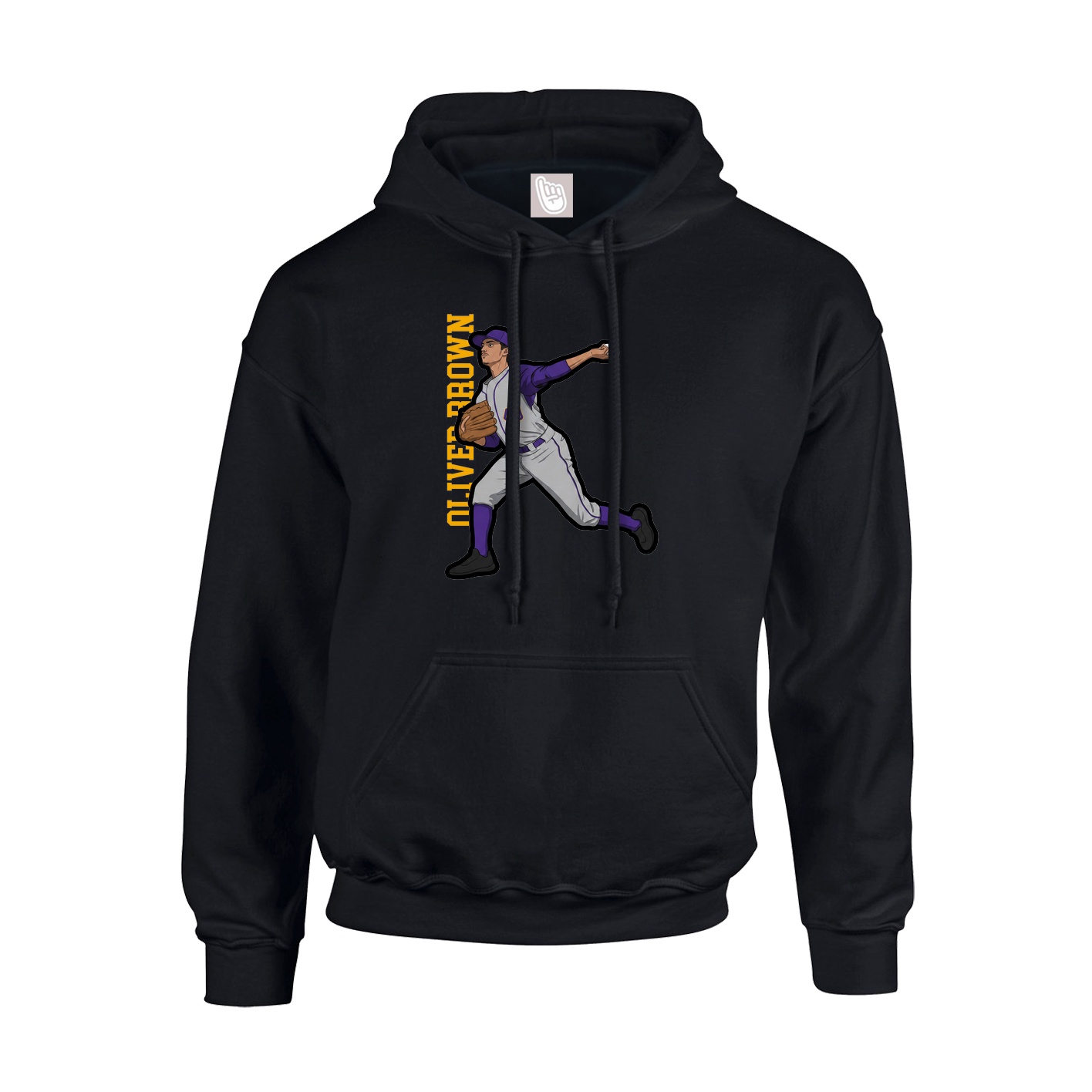 Youth Hoodie — Name Vertical in Black