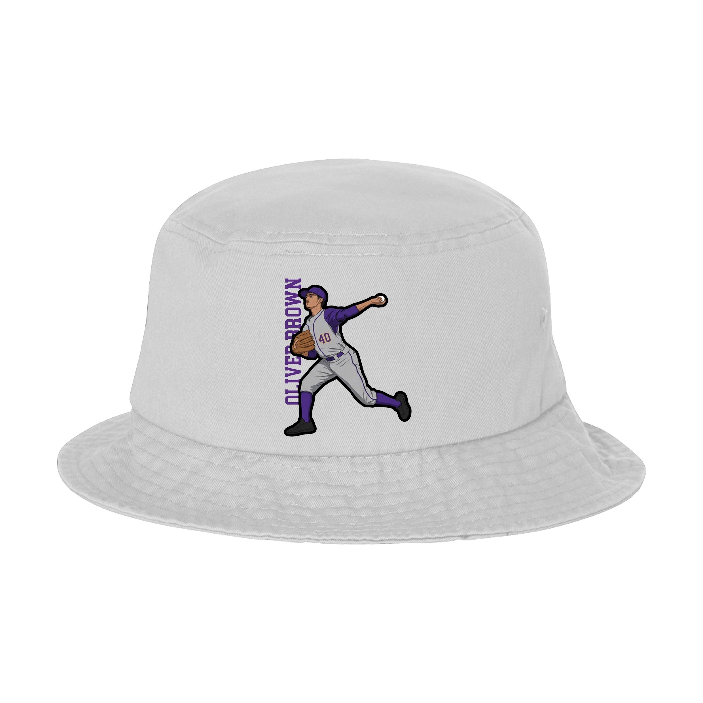 Bucket Cap — Name Vertical in White