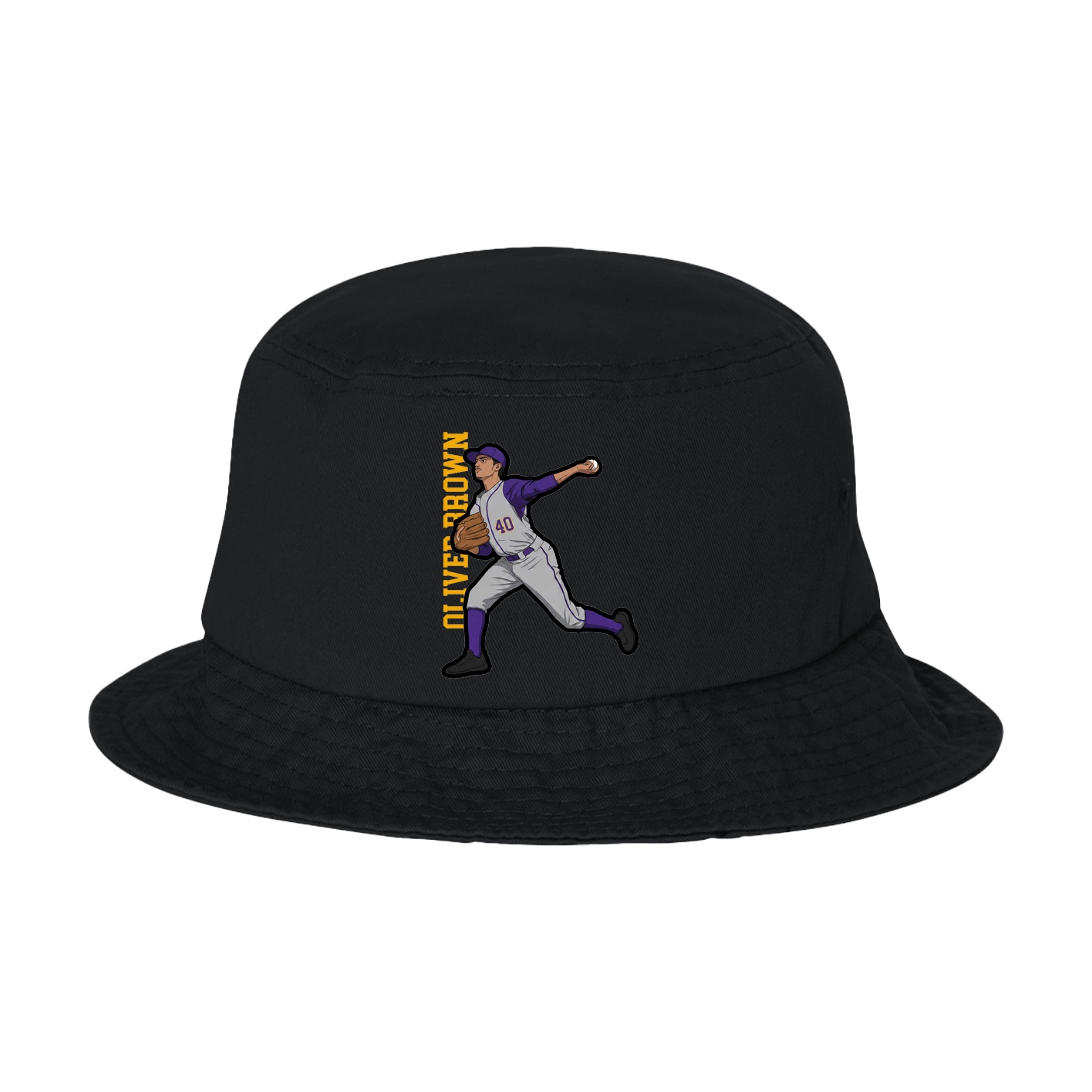 Bucket Cap — Name Vertical in Black