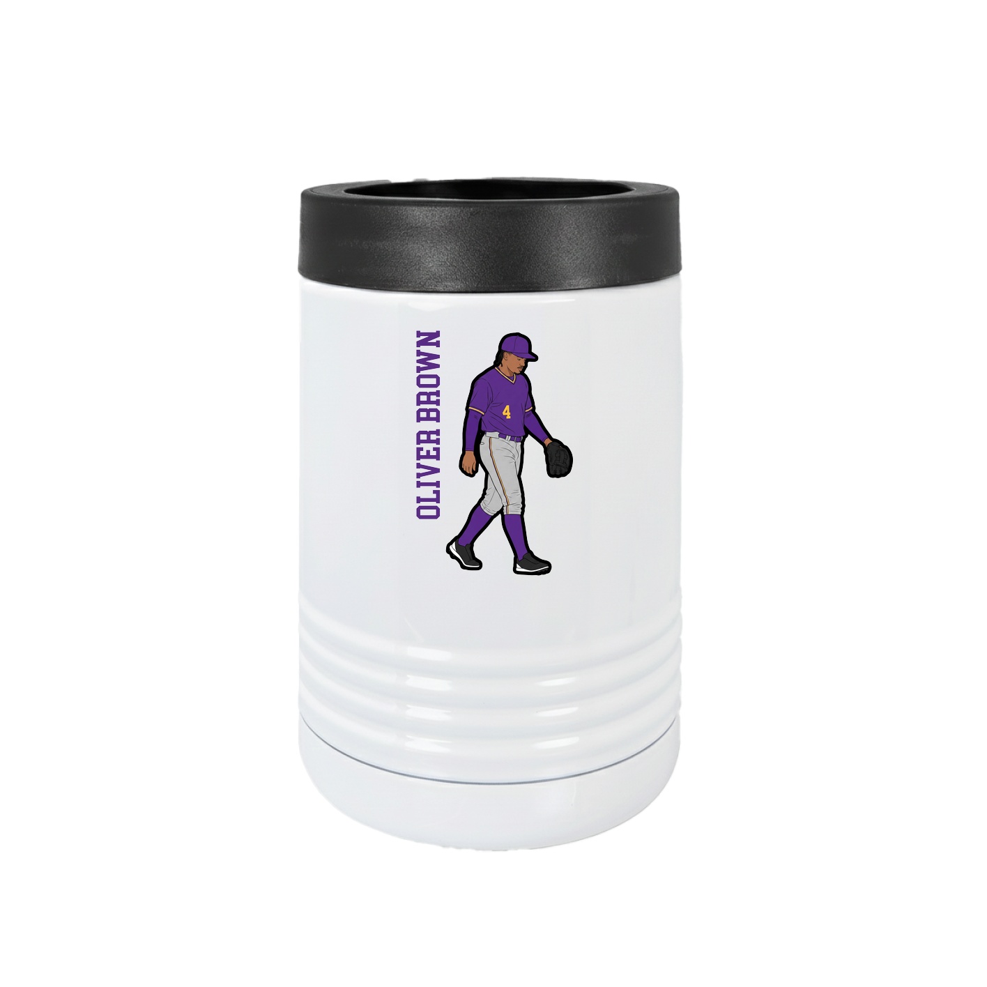Beverage Holder — Name Vertical in White