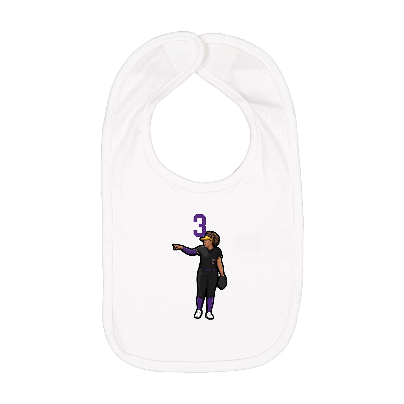 Infant Bib — Number Top in White
