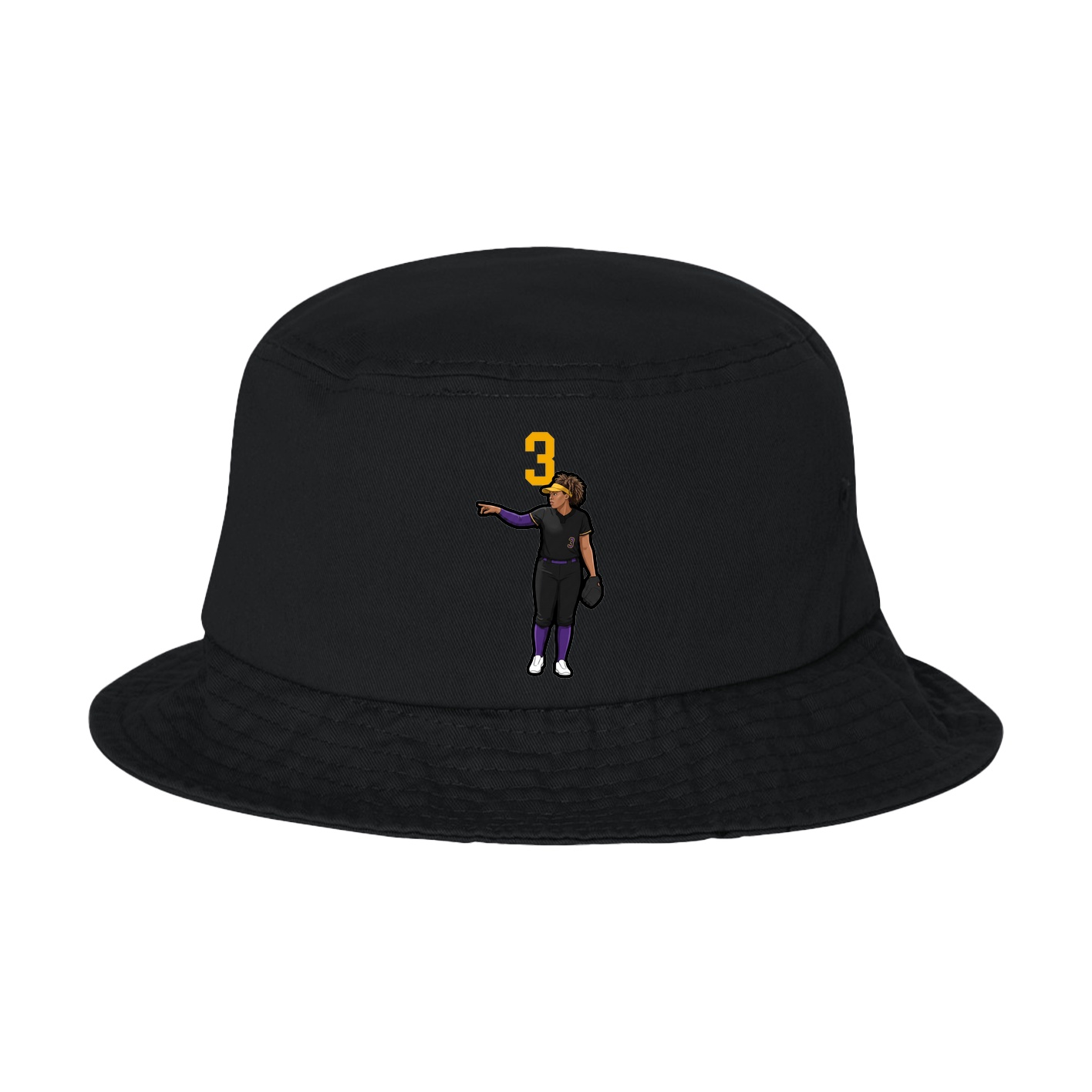 Bucket Cap — Number Top in Black