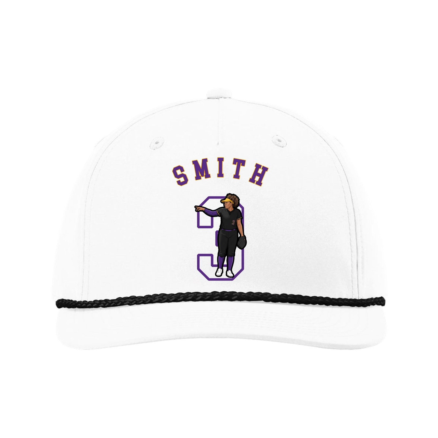 Five-Panel Classic Rope Cap — Shirsey Arch in White