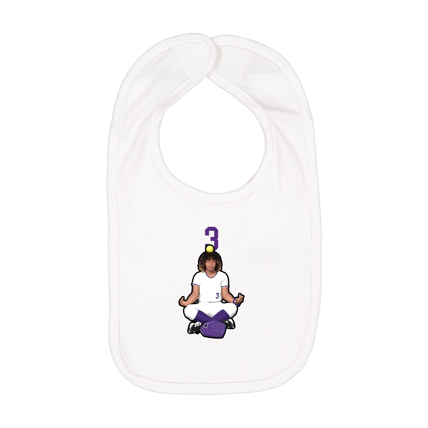 Infant Bib — Number Top in White