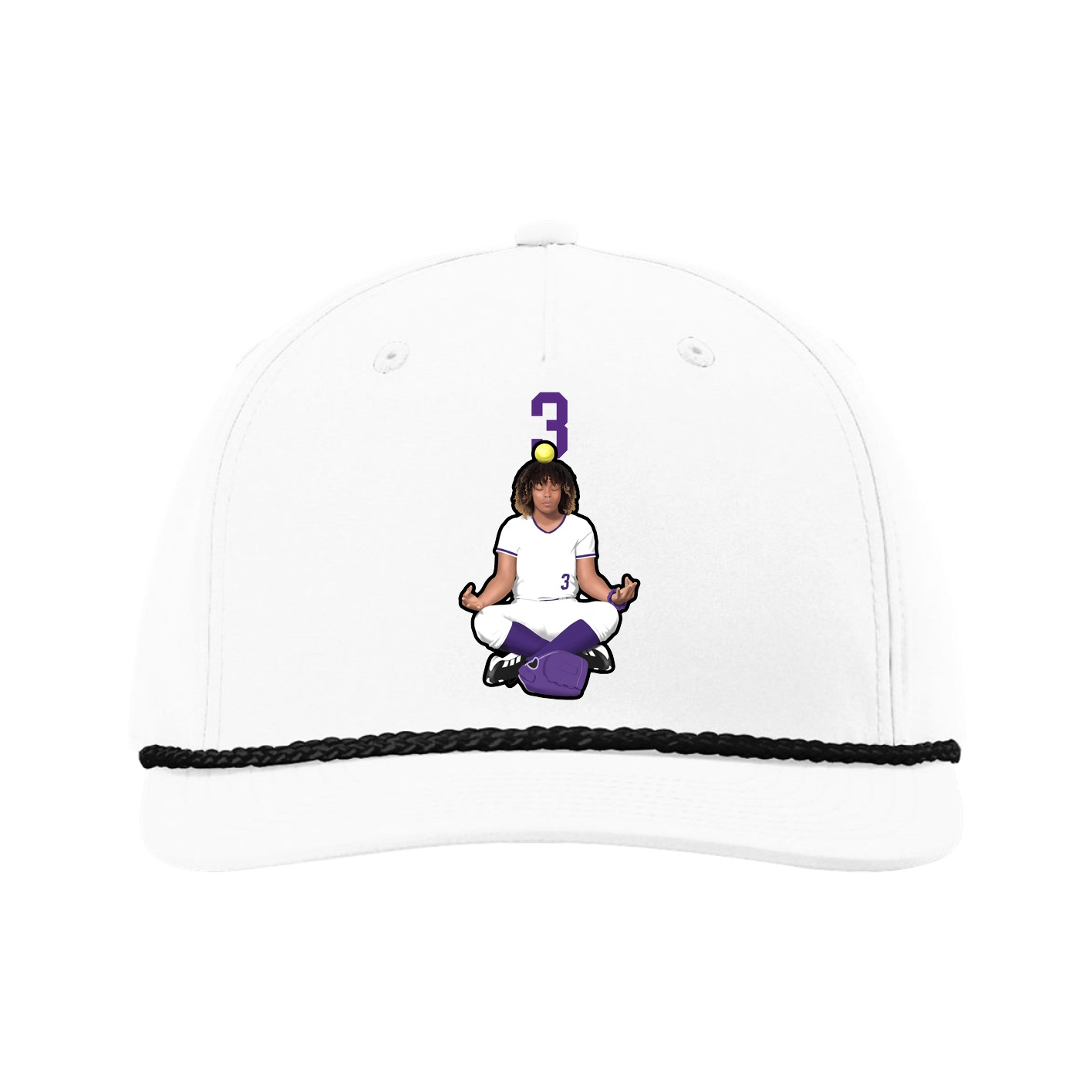 Five-Panel Classic Rope Cap — Number Top in White
