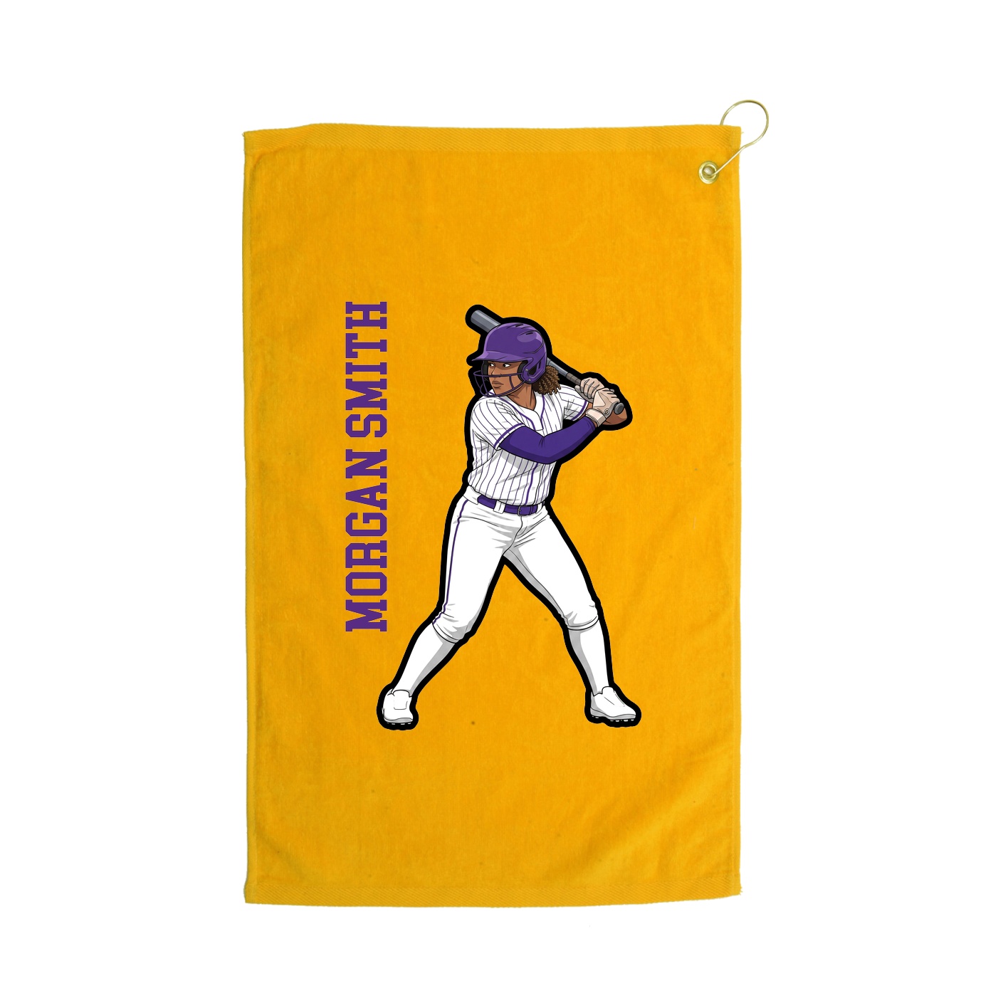 Golf Towel — Name Vertical in Gold