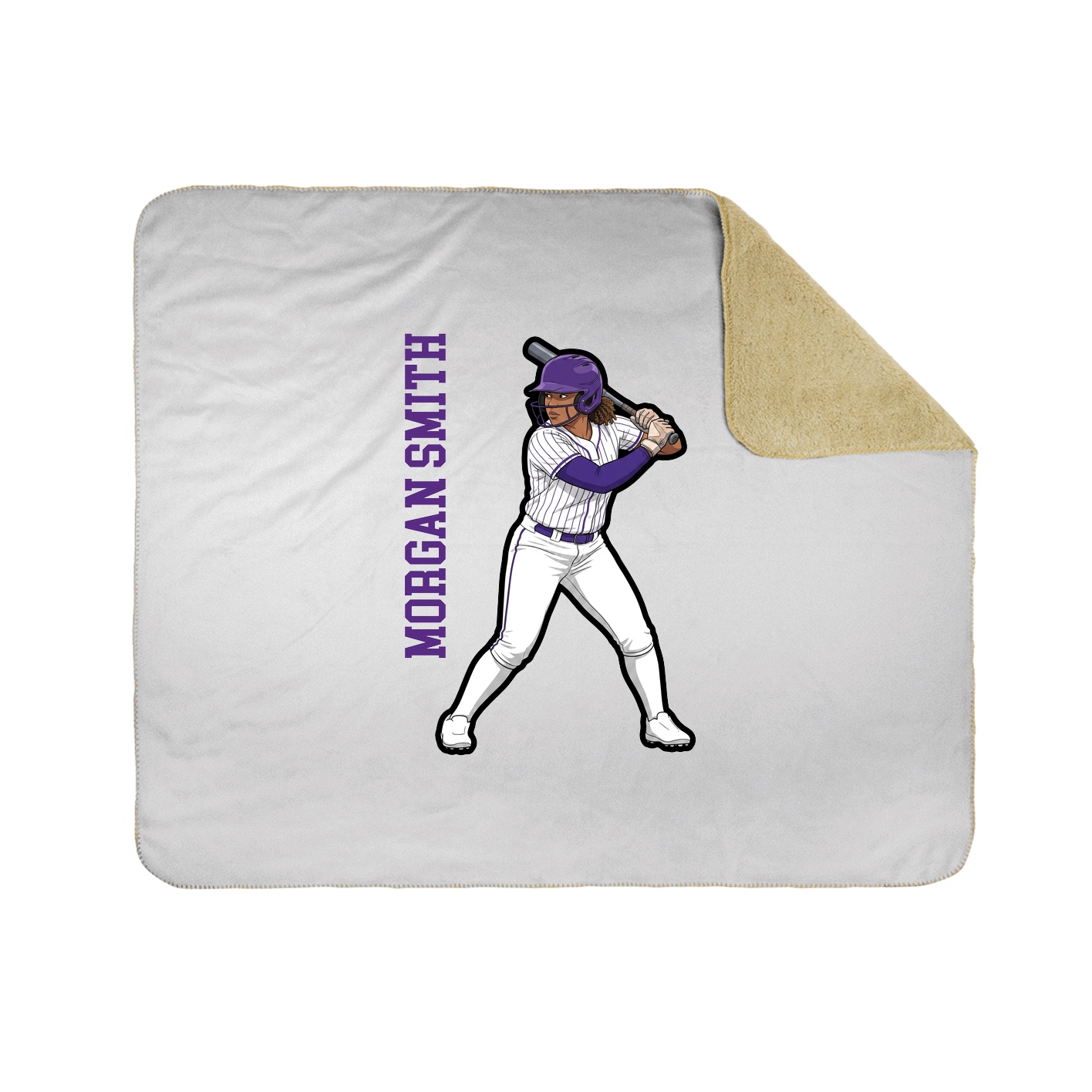 Throw Blanket — Name Vertical in White
